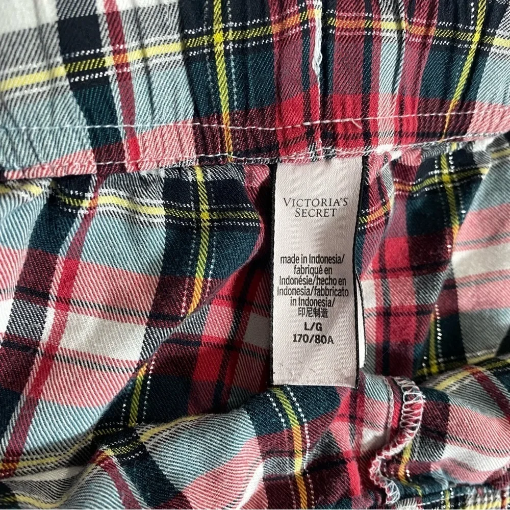 Victoria's Secret Women's Pajama‎ Pants Size Large Plaid Drawstring Sweats